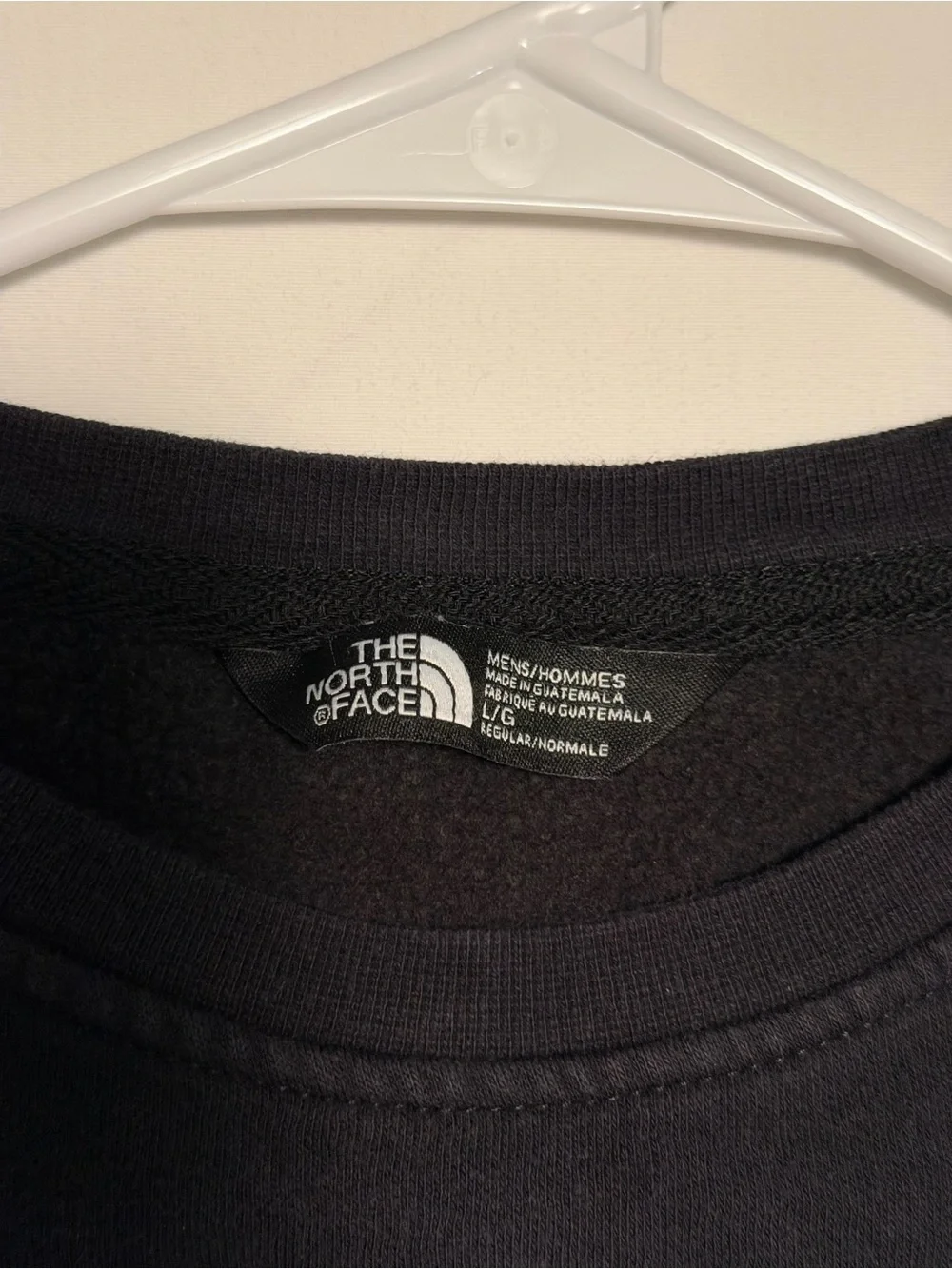 The North Face Men's Crewneck Sweatshirt in Charcoal with Red Logo Patch